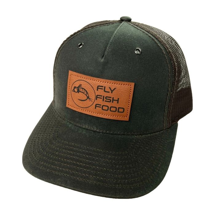 Головной убор Four Season Co Fly Fish Food Logo Leather Patch Hat - Dark Olive