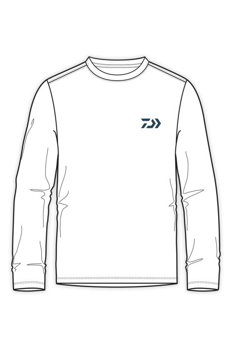 Рыболовная рубашка DAIWA D-Vec Wahoo Fill Logo Wht Ls T-Shirt
