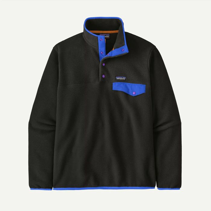 Рыболовная рубашка Patagonia Lightweight Synchilla Snap-T Fleece Pullover ~ Black w/P6 Blu