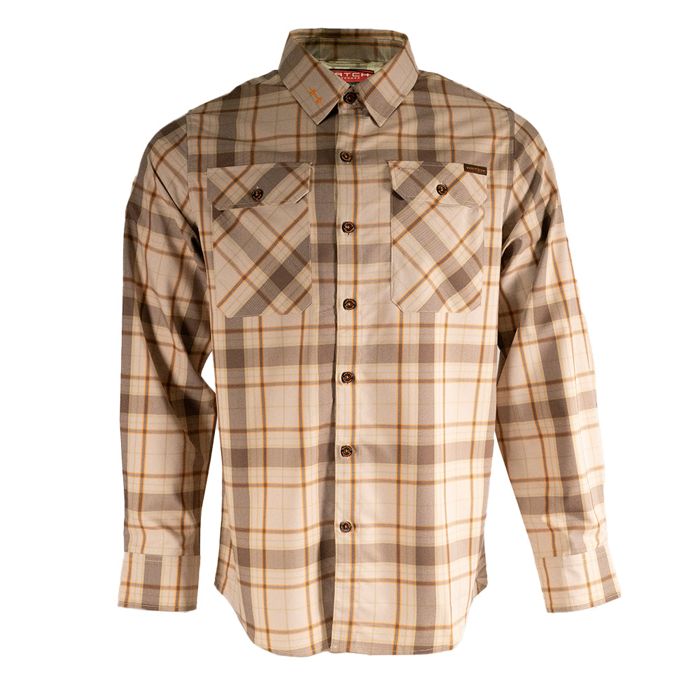 Рыболовная рубашка Hatch Outdoors, INC Horizon Active Outdoor Shirt, Khaki Plaid