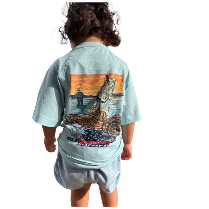 Рыболовная рубашка Waterloo Rods Waterloo Youth Seafoam Short Sleeve Performance Shirt - T