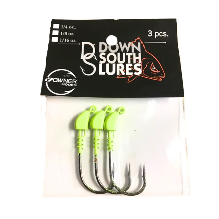 Джиг-головки Down South Lures Jigheads 1/8 oz. 4/0 Chartreuse
