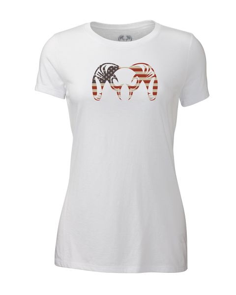 Рыболовная рубашка KUIU Women's Solid Patriotic Ram T-Shirt | White