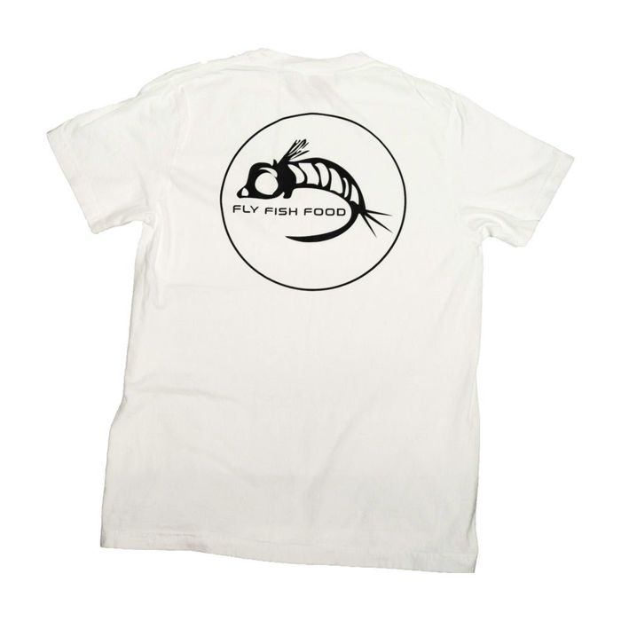 Рыболовная рубашка Fly Fish Food Custom Fly Fish Food Black Tee - White