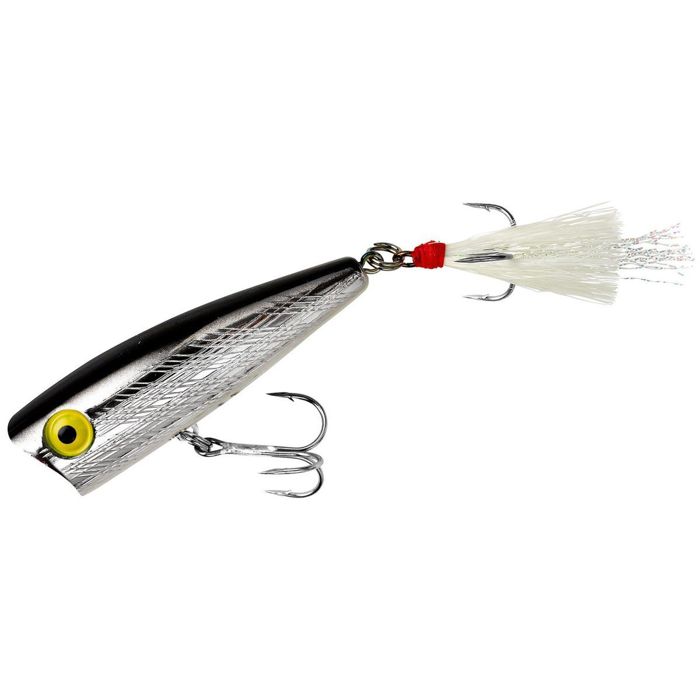 Поверхностная приманка Rebel Pop R Popper Topwater Bait - Silver/Black, 1/4oz, 2-1/2in