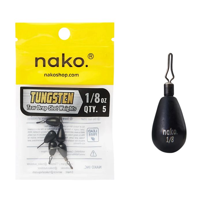 Грузила Nako Tungsten Tear Drop Shot Weights - 5pk - 1/8 oz.