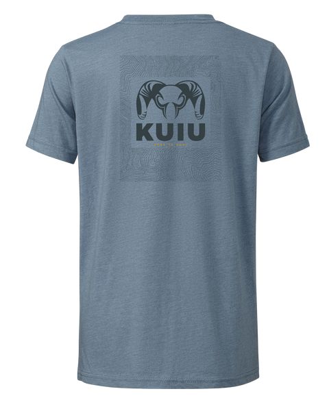 Рыболовная рубашка KUIU Youth Topo Back Logo T-Shirt | Heather Slate Blue