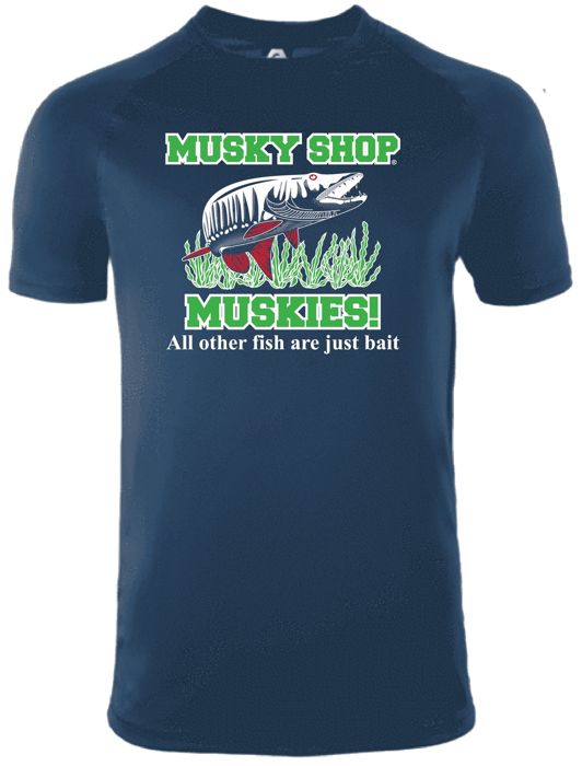 Рыболовная рубашка Musky Shop Basic Training Crew T-Shirt All Other Fish Navy