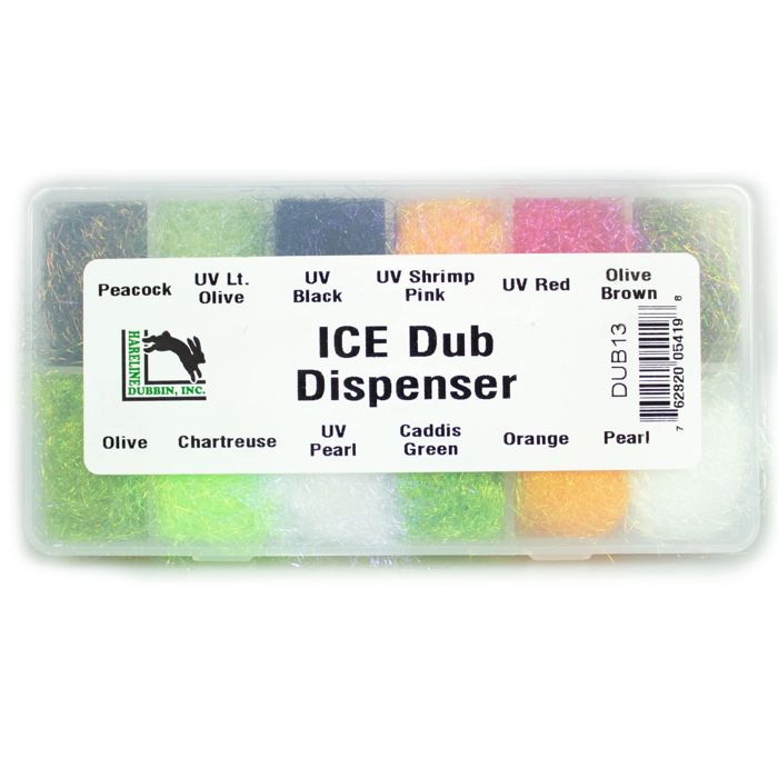 Материал для вязания мушек Hareline Dubbin Inc Hareline Ice Dub 12 Color Dubbing Dispenser