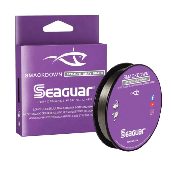 Плетёный шнур Seaguar Smackdown Stealth Gray Braid 30lb 150yds