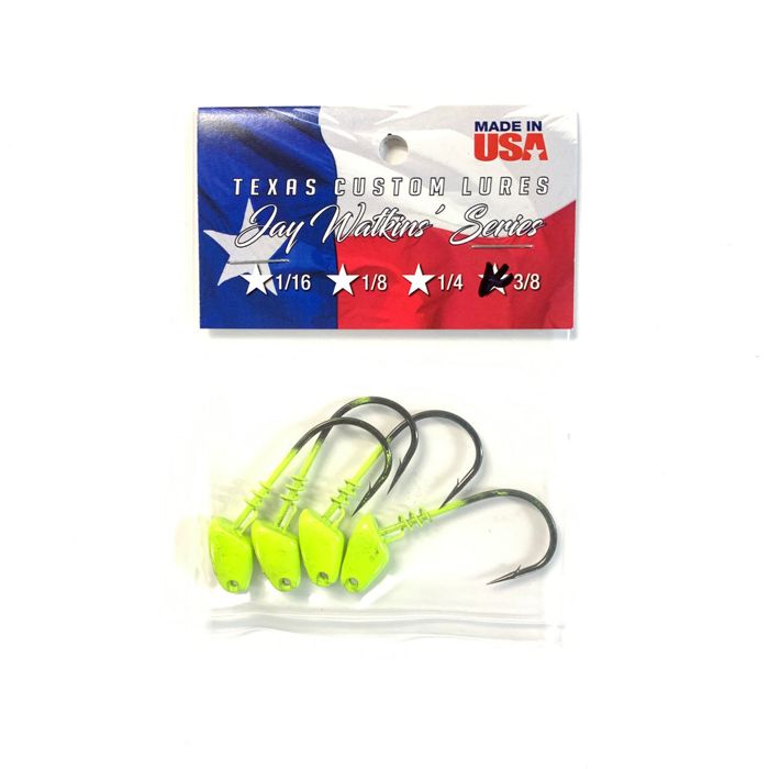 Джиг-головки Texas Custom Lures Jighead- Chartreuse (Multiple Sizes)
