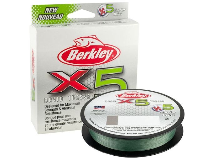 Плетёный шнур Berkley X5 Braided Fishing Line 8lb 164yd Low-Vis Green