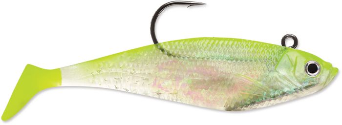 Storm WildEye Swim Shad 6", Shiner Chartreuse Silver, упаковка 3 шт.