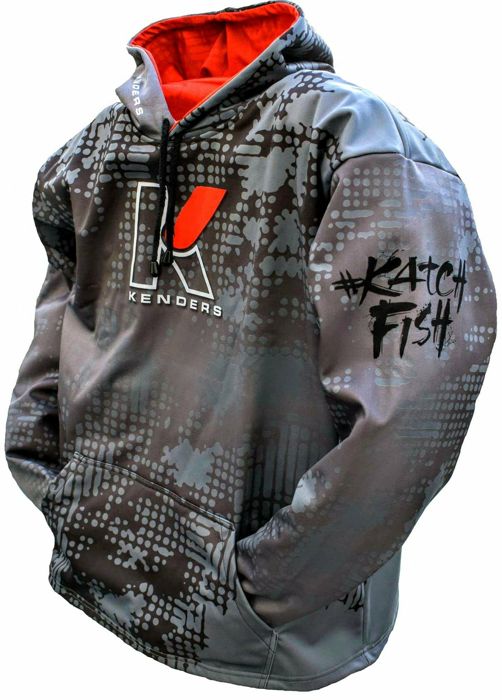 Рыболовная рубашка Kenders Outdoors DYE-SUB GRAPHIC HOODIE - CHARKOAL