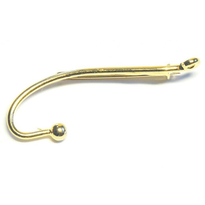 Значок J. Stockard Fly Fishing Fish Hook Gold Brooch / Hat Pin