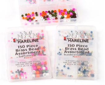 Материал для вязания мушек Hareline 150 Piece Brass Bead Assortment