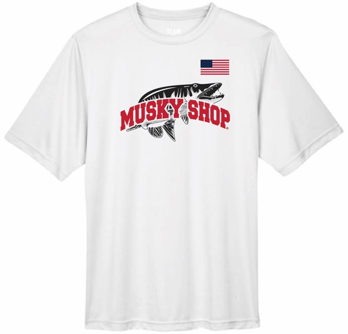 Рыболовная рубашка Musky Shop Team 365 Performance T-Shirt White-Red