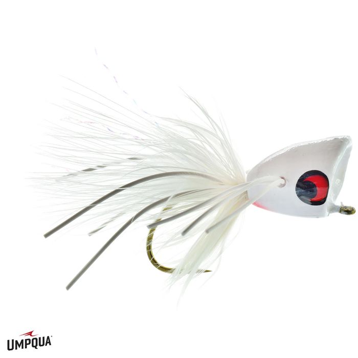 Поверхностная приманка Umpqua Bass Popper Weed Guard Fly Snow White