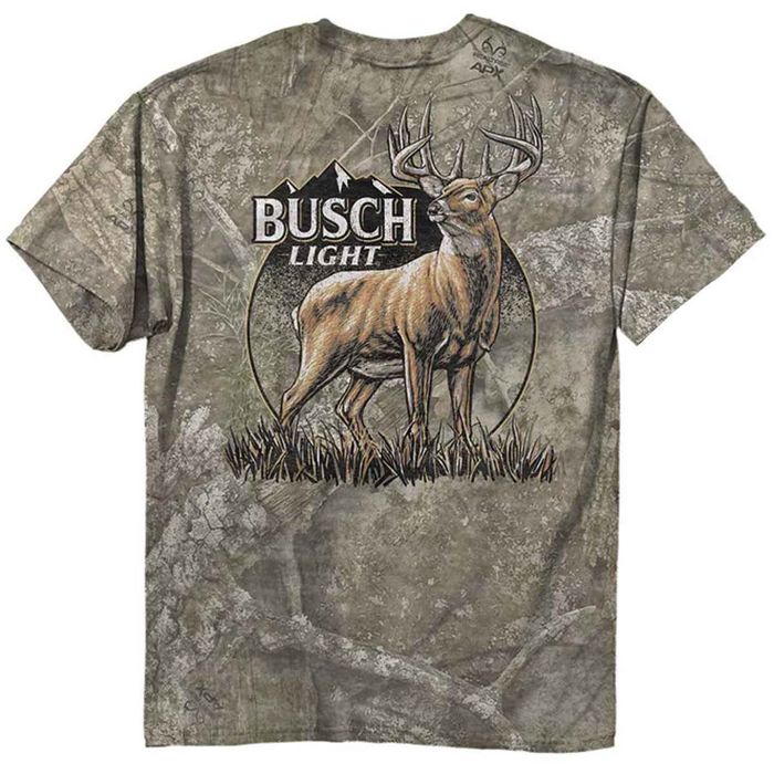 Рыболовная рубашка Busch Light Men's Camo Buck Short Sleeve Casual Shirt