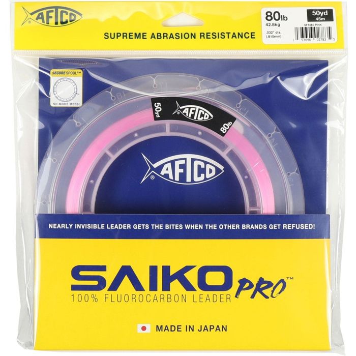 Поводковый материал Aftco 50YDS Pink Saiko Pro Fluorocarbon Leader - 20LB