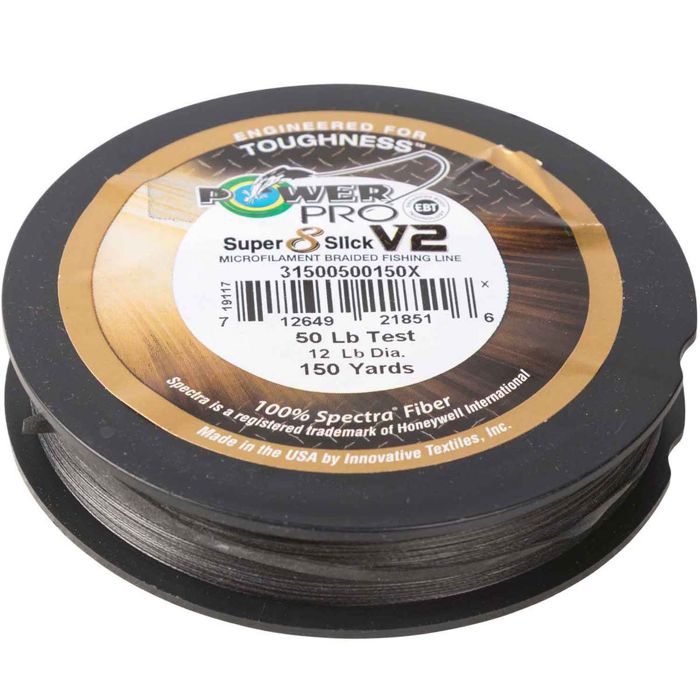 Плетёный шнур Power Pro Super 8 Slick V2 Braided Fishing Line - Onyx