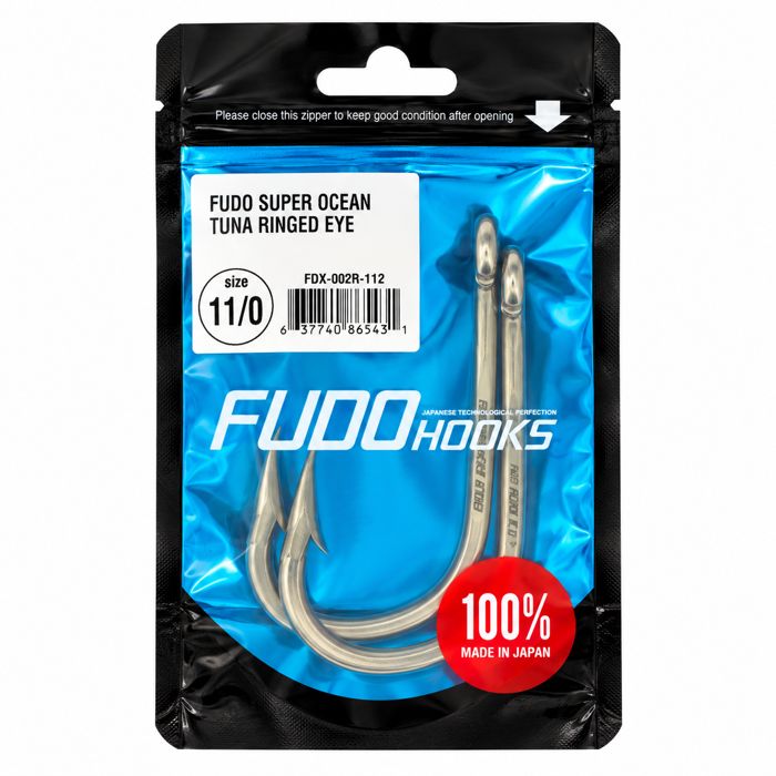 Крючки FUDO Super Ocean Tuna Ringed Eye Hooks, 11/0