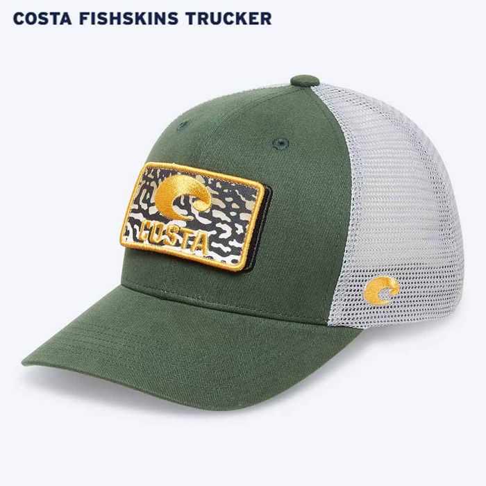 Головной убор Costa Forest Green Fishskins Trucker Hat