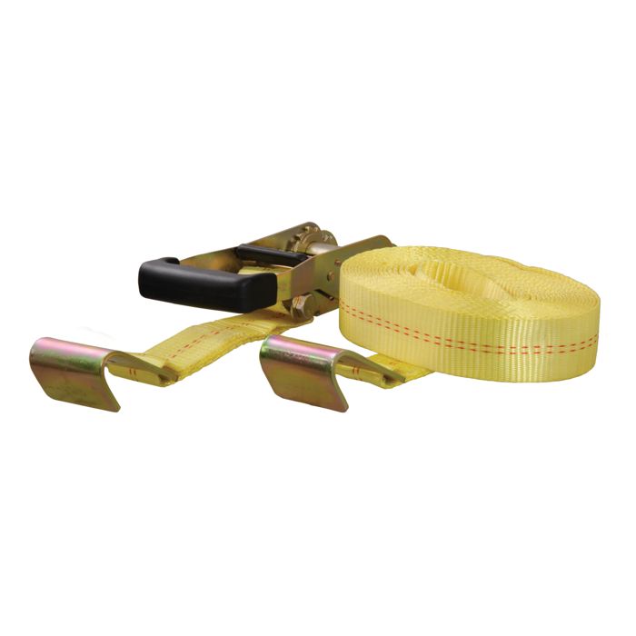 Стяжной ремень CURT 27' Yellow Cargo Strap with Flat Hooks, 3,333 lbs.
