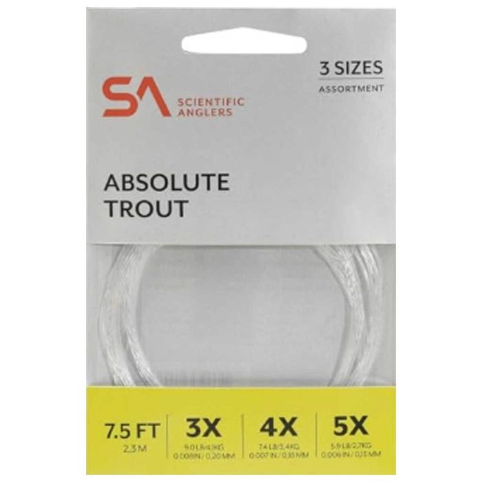 Поводковый материал Scientific Anglers Absolute Trout Leader Assortment - 3X/4X/5X, Clear,