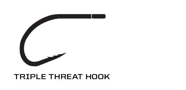 Крючки Umpqua X Series Triple Threat Hook - Black / 2 - 25 Pack