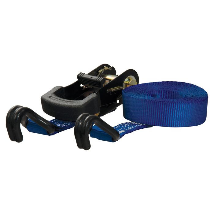 Стяжной ремень CURT 16' Blue Cargo Strap with J-Hooks, 733 lbs.