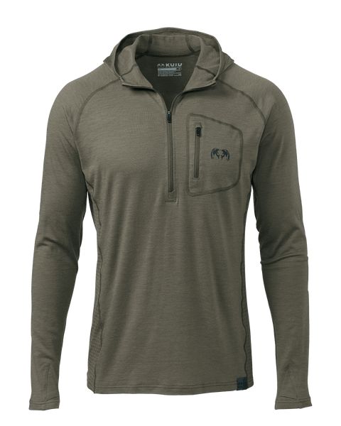 Рыболовная рубашка KUIU ULTRA Merino 145 Zip-T Hunting Hoodie | Ash