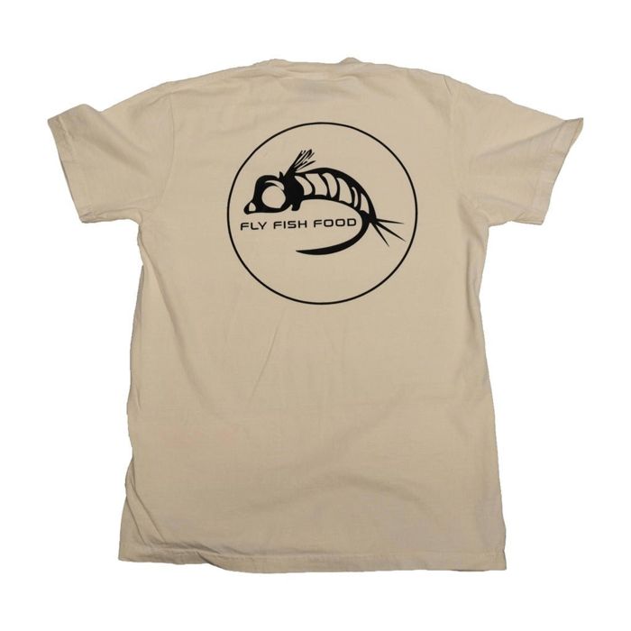 Рыболовная рубашка Fly Fish Food Custom Fly Fish Food Logo Tee - Cream