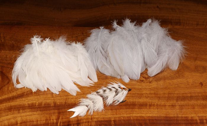 Материал для вязания мушек Hareline Feather Mini Gamechanger Schlappen - White