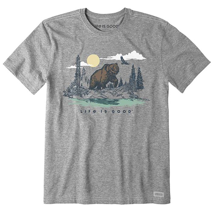 Рыболовная рубашка Life Is Good Men's Grizzly Bear Forest Crusher Short Sleeve Casual Shir