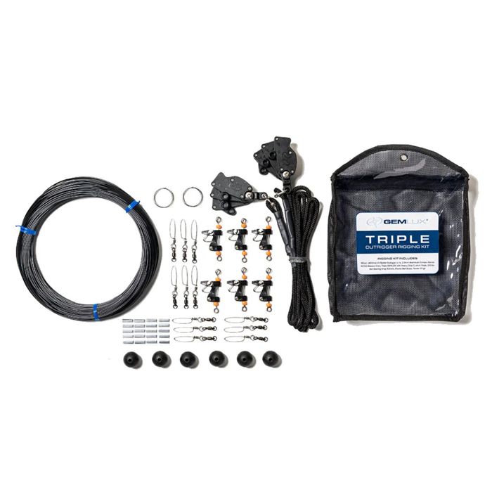 Даунриггер GEMLUX Triple Outrigger Rigging Kit with Swivels, Ropes, and Pulleys