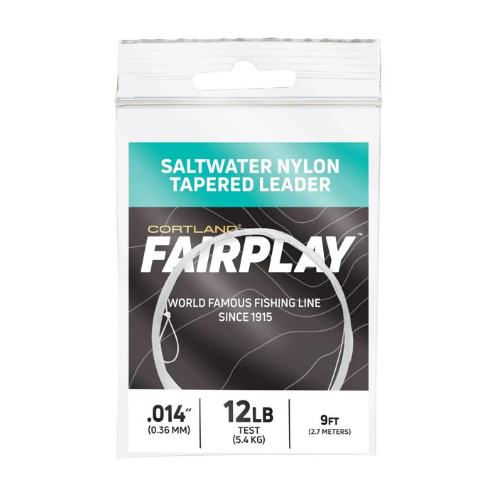 Поводковый материал Cortland Fairplay Saltwater Nylon Tapered Fly Leaders - 12 lb. / 9 ft.