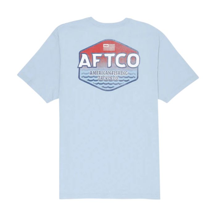 Рыболовная рубашка AFTCO Men’s Sunset Short Sleeve T-Shirt, Cotton Pocket Tee - Pearl / S