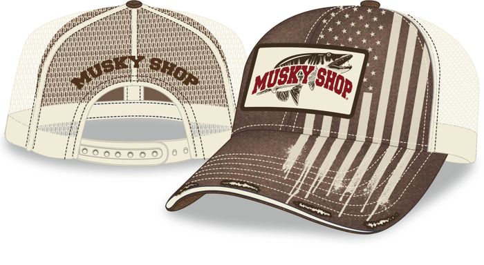 Головной убор Musky Shop Low Profile Brown Cream Trucker Mesh Patch Cap