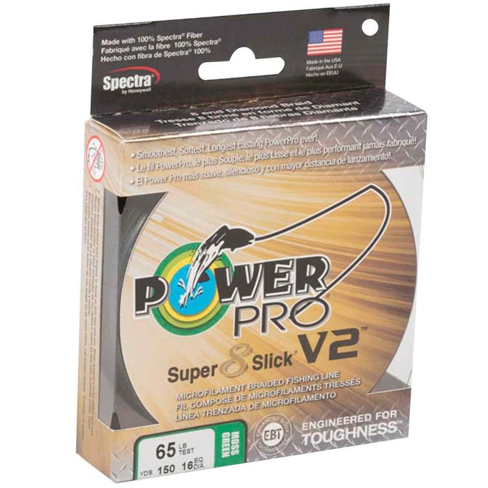 Плетёный шнур Power Pro PowerPro Super Slick V2 Microfilament Braided Fishing Line - 15lb,