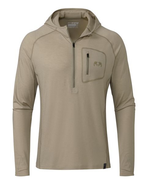 Рыболовная рубашка KUIU ULTRA Merino 145 Zip-T Hunting Hoodie | Bone