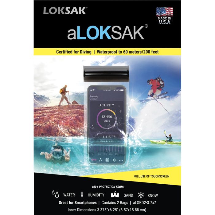 Рыболовная сумка LOKSAK aLOKSAK Phone Sized Storage Bag - 3.9" x 7.5" - Package of 2