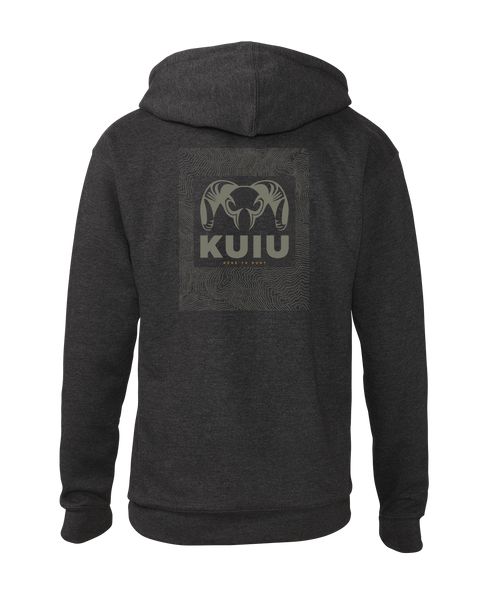 Рыболовная рубашка KUIU Topo Back Logo Hoodie | Charcoal