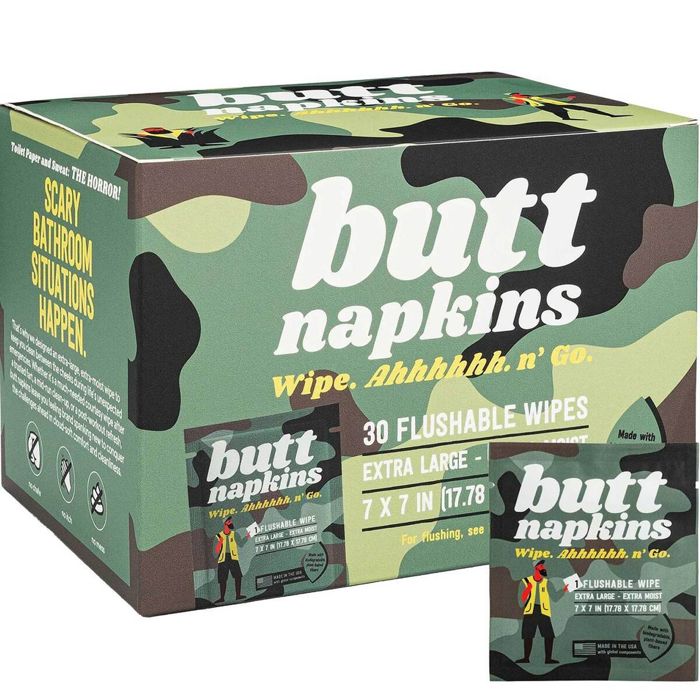 Влажные салфетки Butt Napkins Unscented Flushable Wipes