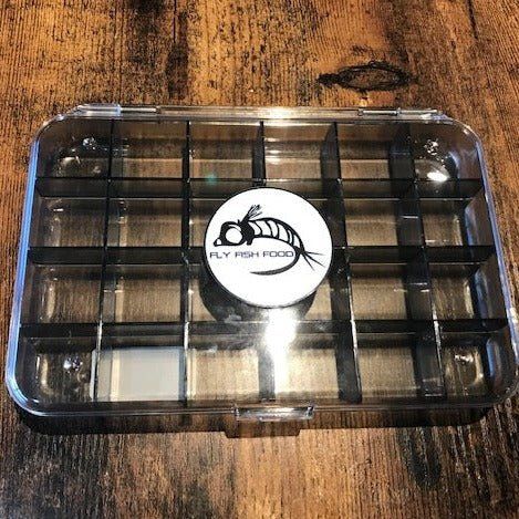 Коробка для мушек Adamsbuilt Fly Fish Food Logo Fly Box, Ultra Clear 24 Compartment - Larg