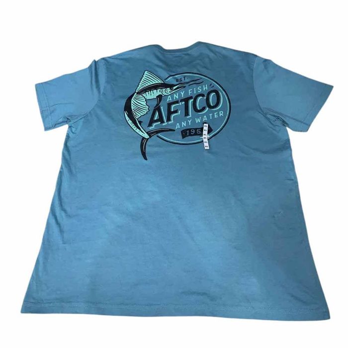 Рыболовная рубашка Aftco Storm Blue Big Game Pocket Tee - LARGE