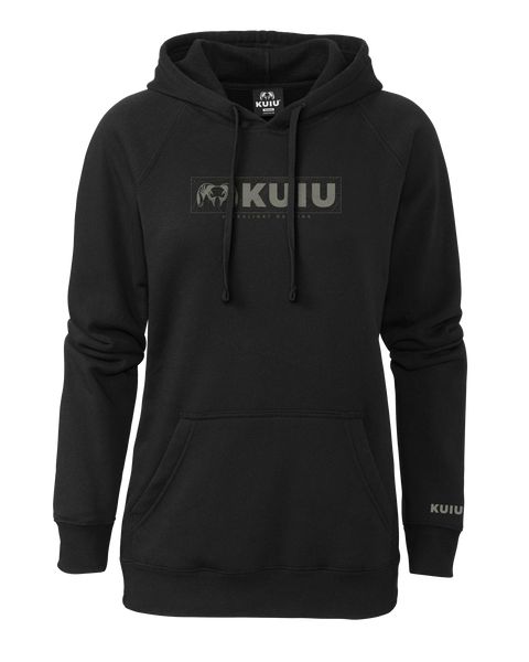Рыболовная рубашка KUIU Women's Topo Block Logo Hoodie | Black