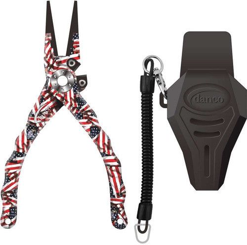 Плоскогубцы рыболова Danco Admiral Tournament Aluminum Pliers - 7.5" USA Flag w/Sheath