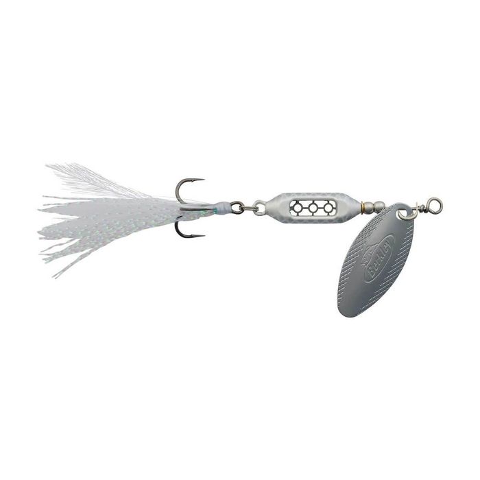 Вращающаяся блесна Berkley Dough Rider Barrel Inline Spinner - White/Silver, 1/4oz, 1ct