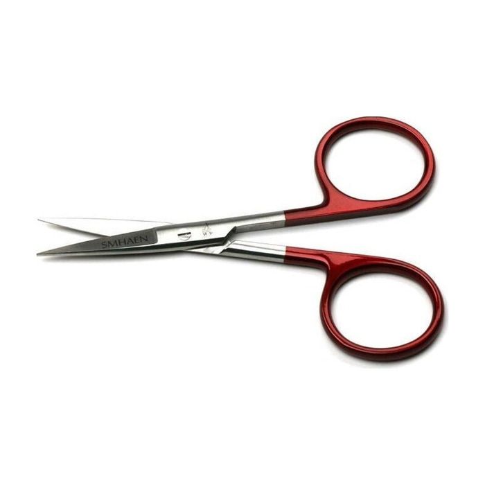 Плоскогубцы рыболова Hareline Smhaen Tungsten Carbide 4.5" Red Regular Straight Scissors